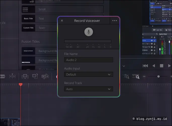Record voiceover tidak berfungsi