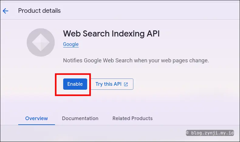 Enable Web Search Indexing API