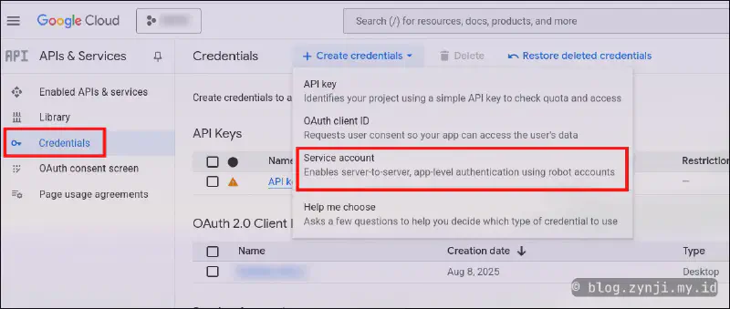 How to create a Service Account