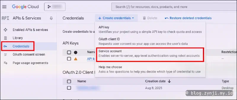 How to create a Service Account